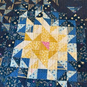 68”x88” homemade lightweight stars and sun quilt